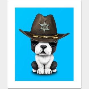 Cute French Bulldog Puppy Sheriff Posters and Art